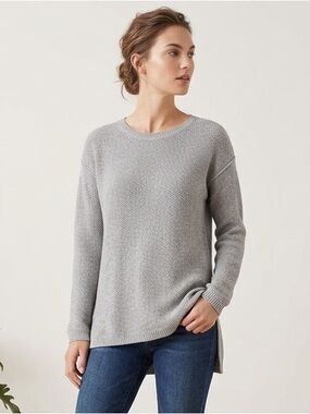 VINCE Drop Shoulder Cotton and Cashmere Crew Neck Pull Over